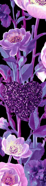 Free purple bookmark featuring stemmy purple flowers